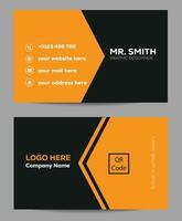 naranja vector moderno resumen limpiar y sencillo negocio tarjeta plantilla, horizontal nombre tarjeta, elegante papelería diseño y visitando tarjeta, creativo y profesional negocio tarjeta diseño.