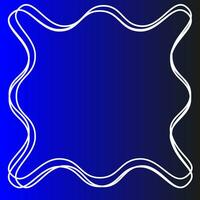 Original abstract wavy white frame on blue background vector