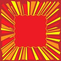 Vector frame in the form of yellow and orange rays on a red background