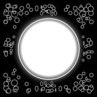 Abstract vector geometric in the form of an original round white frame on a black background