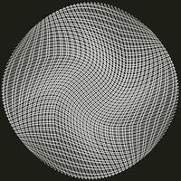 Original abstract vector pattern in the form of a white ball on a black background