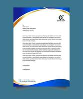 Professional corporate company business colorful letterhead template design with a4 size stationary item modern letterhead. vector