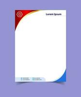 Professional corporate company business colorful letterhead template design with a4 size stationary item modern letterhead. vector