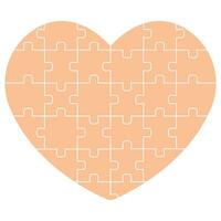 Puzzle pieces in the shape of a heart. Symbol of Valentine's Day. vector