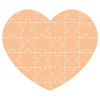 Puzzle pieces in the shape of a heart. Symbol of Valentine's Day. vector