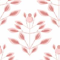 Simple Pink Bohemian Leaves Seamless Pattern vector