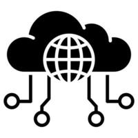 Cloud Network icon line vector illustration