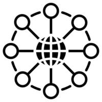 Global  Network icon line vector illustration