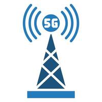 5G Antenna icon line vector illustration