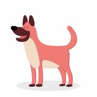 vector flat cute dog illustration with white background