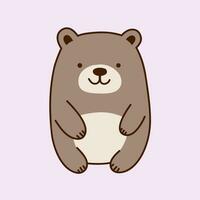 vector flat cute bear illustration with pastel background