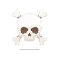 Skull and crossbones vector isolated on white background.