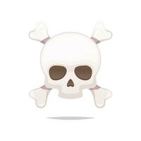 Skull and crossbones vector isolated on white background.