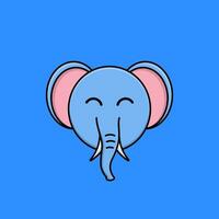 Elephant Face with Funny Expression vector