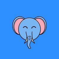 Elephant Face with Funny Expression vector