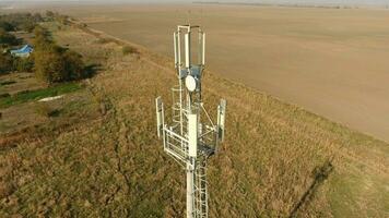 Equipment for relaying cellular and mobile signal. Cellular tower. photo