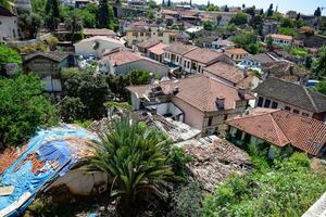 View from the observation deck on the roofs of the old buildings of the old city of Kaleici in Antalya, Turkey. photo