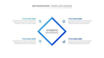 Modern Matrix Infographic Design Template with Four Options vector