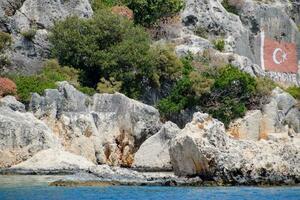 restos de el antiguo ciudad de kekova en el costa. foto