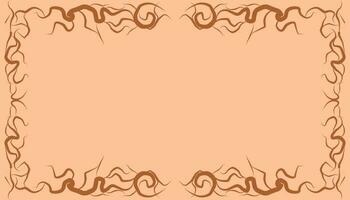 a brown and orange border with swirls vector
