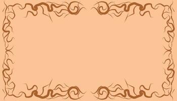 a brown and orange border with swirls vector