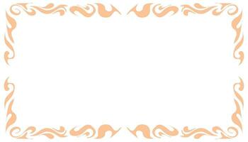 a frame with orange and white swirls vector
