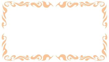 a frame with orange and white swirls vector