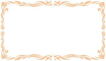 an orange and white frame with a floral pattern vector