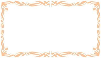 an orange and white frame with a floral pattern vector