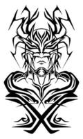 enmascarado dibujos animados personaje ilustración. Perfecto para tatuajes, logotipos, iconos, pegatinas vector