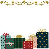 Gift boxes and stars background vector