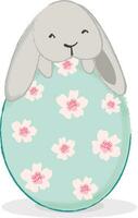 bunny with easter egg vector