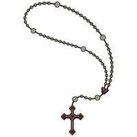 Vector design of rosary with christian cross, symbol of catholic religion