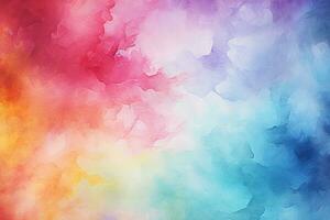 AI generated Abstract colorful watercolor for background. Digital art painting. Illustration, Display an abstract colorful watercolor background suitable for graphic design, AI Generated photo