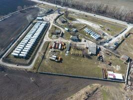 Top view of a small tank farm. Storage of fuel and lubricants. photo