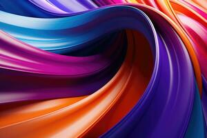 AI generated abstract colorful background with smooth lines in blue, orange and purple colors, Abstract background featuring colorful twisted shapes in motion, AI Generated photo