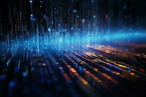 AI generated Futuristic technology background, 3d rendering with depth of field, Abstract futuristic background Data Transfer, AI Generated photo