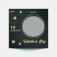 Premium attractive valentine day social media post web banner template vector