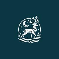 Graceful Deer Logo black and write vector