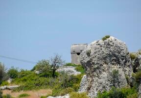 ruins of the ancient city of Kekova on the shore. photo