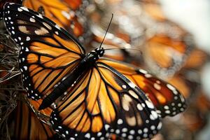 ai generado de cerca de un monarca mariposa danaus plexipo, ai generado foto