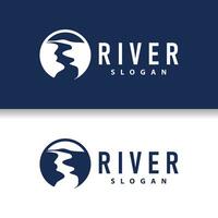 River logo, creeks, simple silhouette inspiration design river flow illustration template vector