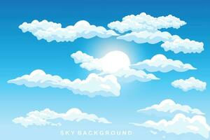 Sky Cloud Background Design Illustration Template Vector Decor Banner And Poster