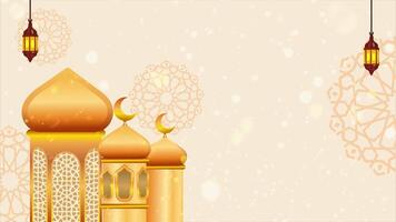 Ramadan kareem, eid al fitr, eid al-adha elegant goud thema animatie video