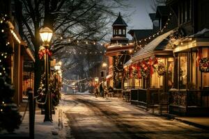 ai generado Navidad en pequeño pueblos - generativo ai foto