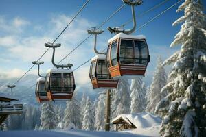 AI generated Ski Lifts and Gondolas - Generative AI photo