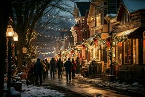 ai generado Navidad en pequeño pueblos - generativo ai foto