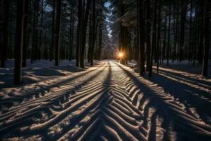 AI generated Ski Trail Patterns - Generative AI photo