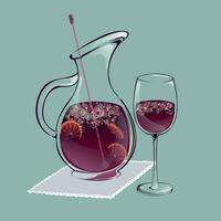 Elegant fruit sangaree jug vector