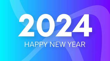 2024 Happy New Year on colorful background vector